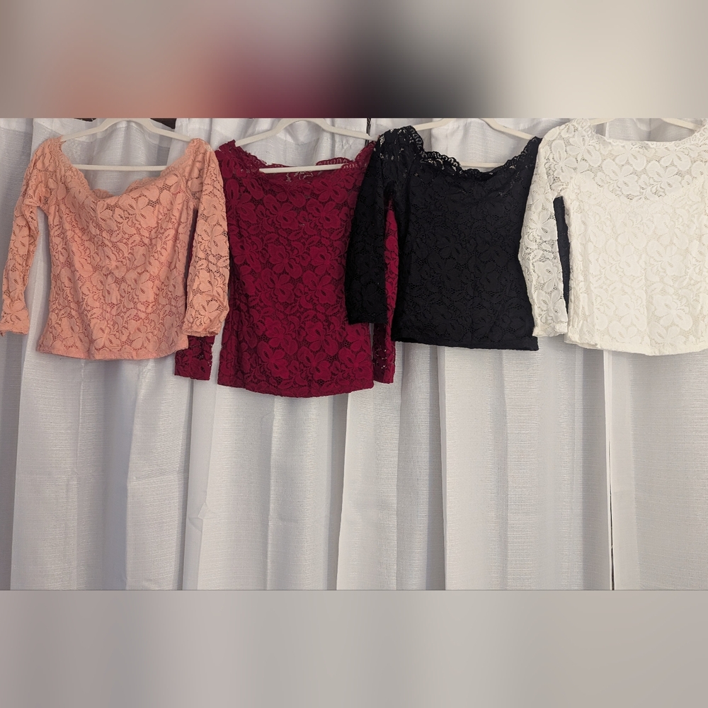 Maggie Tang Off shoulder lace tops Bundle